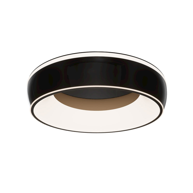 WAC Lighting Ringwall 19in 1-Light Flush Mount | Modern Black Chrome and Frosted Acrylic | Bedroom & Hallway Ceiling Light | 4.75 x 19 | Model FM402619-BC