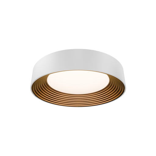 WAC Lighting Gaston 18in 1-Light Flush Mount | Modern White Gold Aluminum and Frosted Acrylic | Bedroom & Hallway | 4.4 x 17.8 in | Model FM701618-WT-GO