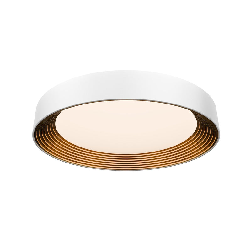 WAC Lighting Gaston 26in 1-Light Flush Mount | Modern White Gold Aluminum and Frosted Acrylic | Living Room & Bedroom | 2976 | Model FM701626-WT-GO