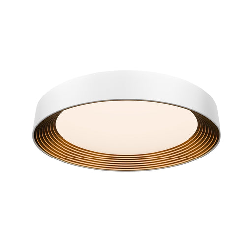 WAC Lighting Gaston 26in 1-Light Flush Mount | Modern White Gold Aluminum and Frosted Acrylic | Living Room & Bedroom | 2976 | Model FM701626-WT-GO