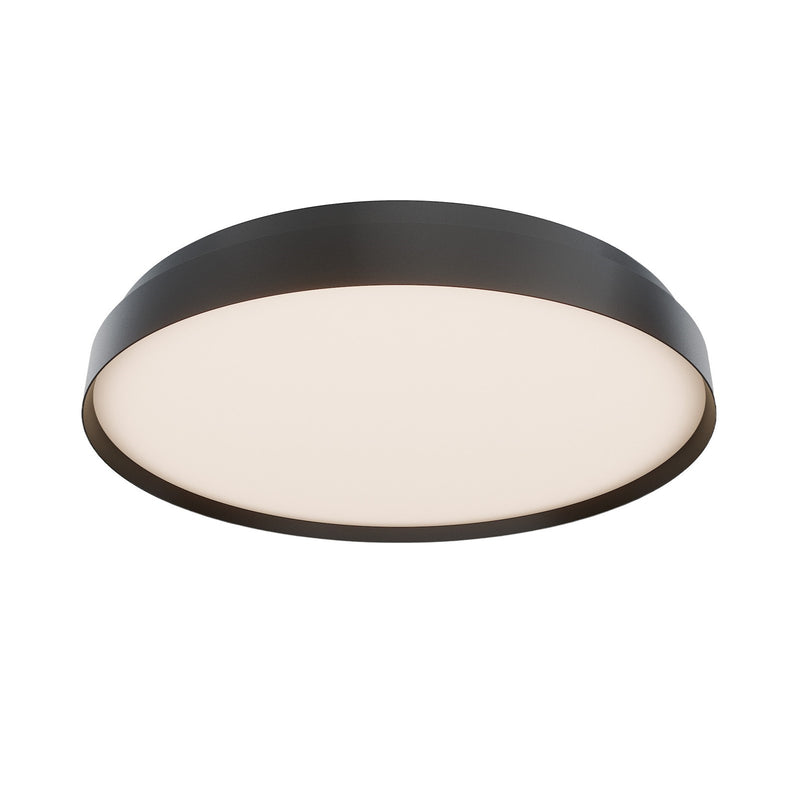 WAC Lighting Ringsley 31.5in 1-Light Flush Mount | Modern Black Aluminum and Frosted Acrylic | Bedroom & Hallway | 3.8 H x 31.5 | Model FM702632-TWA-BK