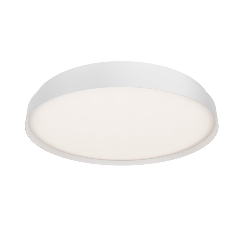 WAC Lighting Ringsley 31.5in 1-Light Flush Mount | Modern White Aluminum and Frosted Acrylic | Living Room & Bedroom Ceiling Light | Model FM702632-TWA-WT