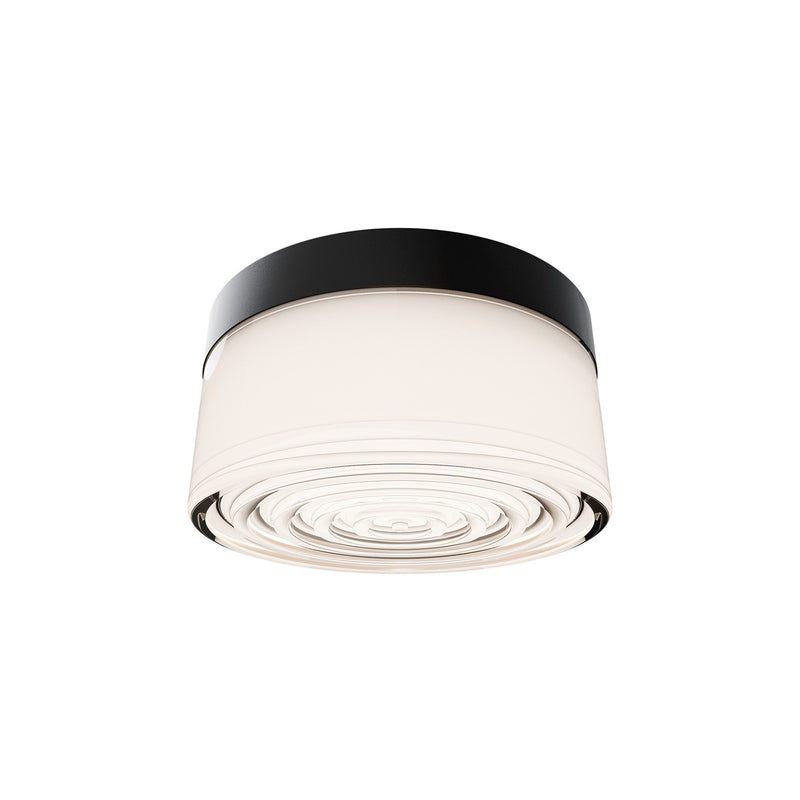 WAC Lighting Balto I 5in 1-Light Outdoor Flush Mount | Modern Black Aluminum and Frosted PC Diffuser | Covered Patio & Bathroom | Model FMW703605S-BK