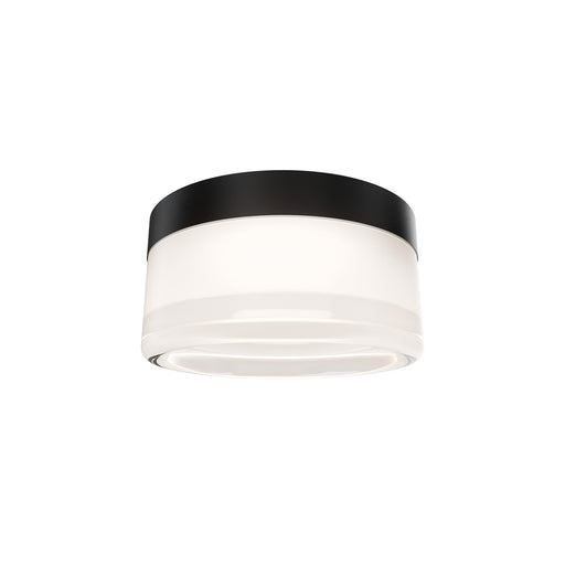 WAC Lighting Balto II 5in 1-Light Outdoor Flush Mount | Modern Black Aluminum and Frosted PC Diffuser | Covered Patio & Entryway | Model FMW704605-BK