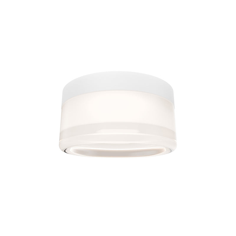 WAC Lighting Balto II 5in 1-Light Outdoor Flush Mount | Modern White Aluminum and Frosted PC Diffuser | Entryway & Covered Patio | Model FMW704605-WT