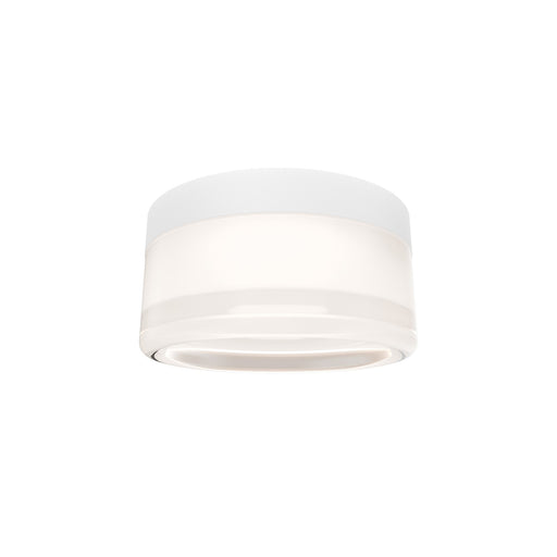 WAC Lighting Balto II 5in 1-Light Outdoor Flush Mount | Modern White Aluminum and Frosted PC | Covered Patio & Sauna | 5.38 x 5.38 x | Model FMW704605S-WT