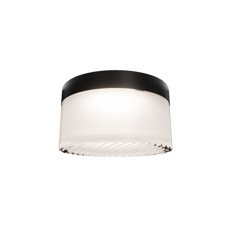 WAC Lighting Balto III 5in 1-Light Outdoor Flush Mount | Modern/Transitional Black Aluminum and Frosted PC Diffuser | Covered Patio | Model FMW705605S-BK