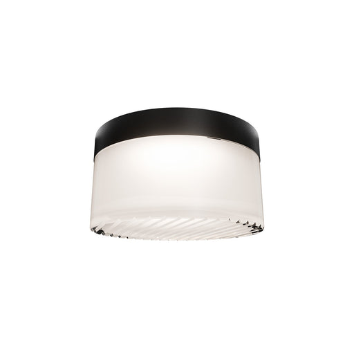 WAC Lighting Balto III 5in 1-Light Outdoor Flush Mount | Modern/Transitional Black Aluminum and Frosted PC Diffuser | Covered Patio | Model FMW705605S-BK