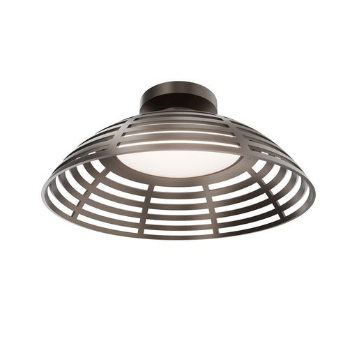 WAC Lighting Corlander 18in 1-Light Outdoor Semi-Flush Mount | Industrial Bronze and Frosted Acrylic | Covered Patio & Entryway | Model FMW707618-BZ