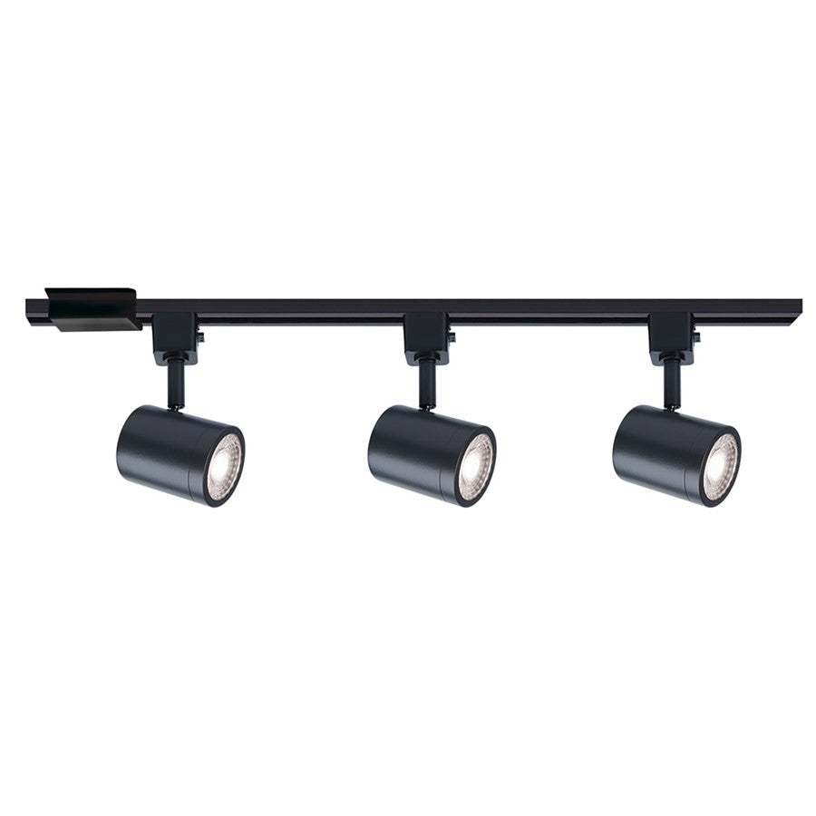 WAC Lighting Charge 3Lt LED Track Lighting Kit, Black/Clear - H-8010-3-CS-BK