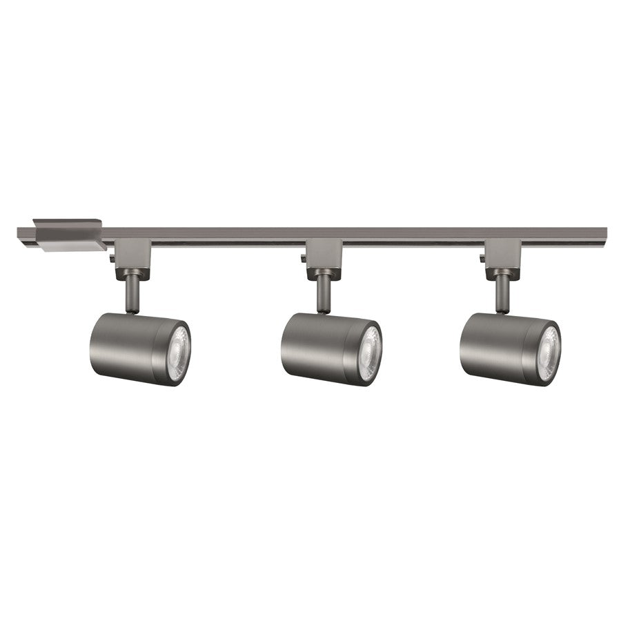 WAC Lighting Charge 3Lt LED Track Lighting Kit, Brushed Nickel - H-8010-3-CS-BN