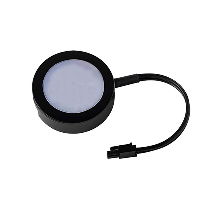 WAC Single 1Lt LED Puck Light/Single 6" Lead Wire, Black/White - HR-AC70-CS-BK
