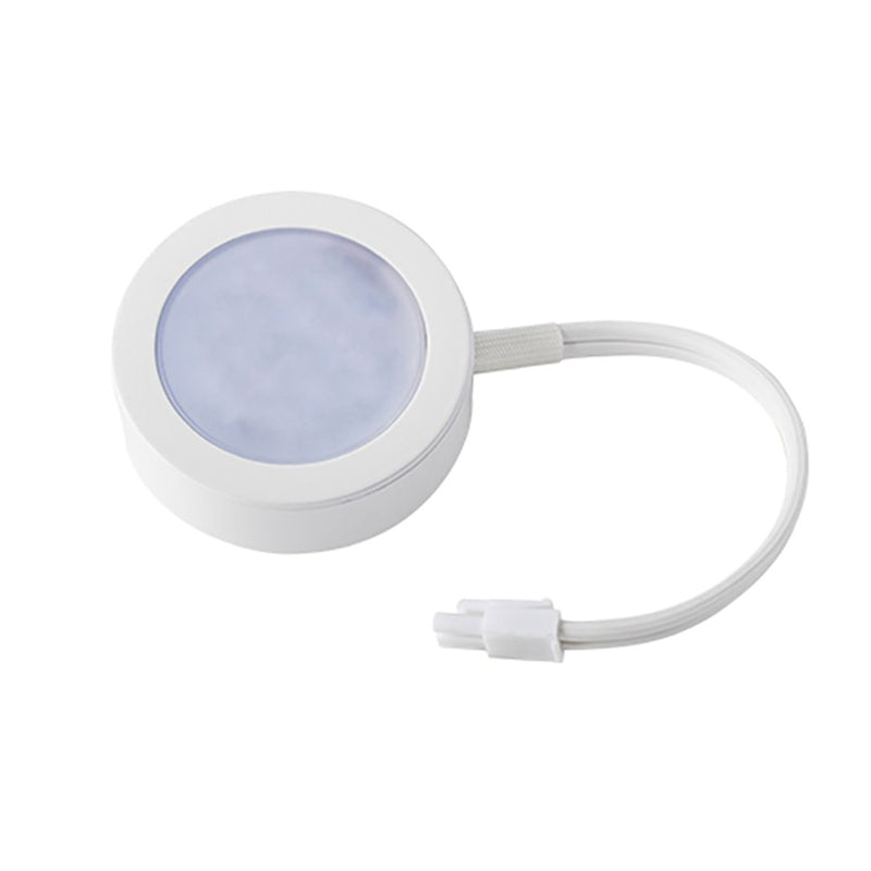 WAC Single 1Lt LED Puck Light/Single 6" Lead Wire, White/White - HR-AC70-CS-WT