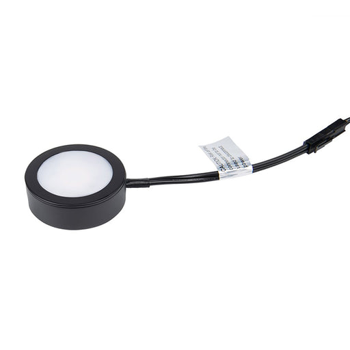 WAC Single 1Lt LED Puck Light/6" Wire/6' Cord/Switch, Black/WH