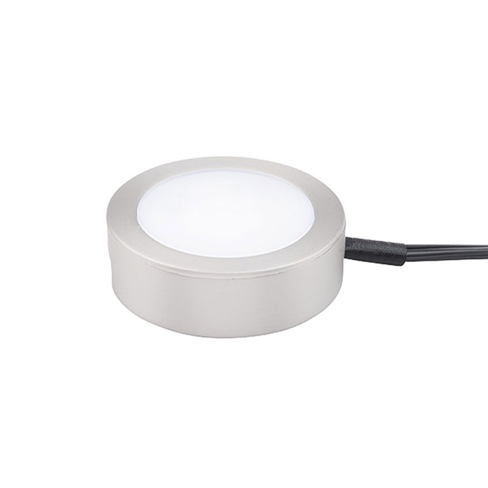WAC 1Lt LED Puck Light/6" Wire/6' Cord/Switch, Nickel/White - HR-AC71-CS-BN