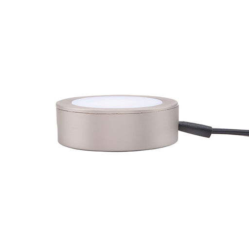 WAC 1Lt LED Puck Light/6" Wire/6' Cord/Switch, Nickel/White