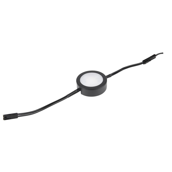 WAC Single 1Lt LED Puck Light/Double 6" Lead Wire, Black/White - HR-AC72-CS-BK