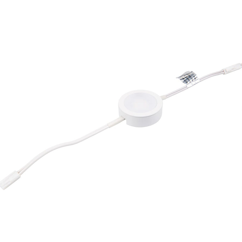 WAC Single 1Lt LED Puck Light/Double 6" Lead Wire, White/White - HR-AC72-CS-WT