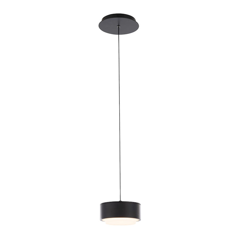 dweLED Ohm 6" LED 1 Light Pendant 3000K, Black/Opal