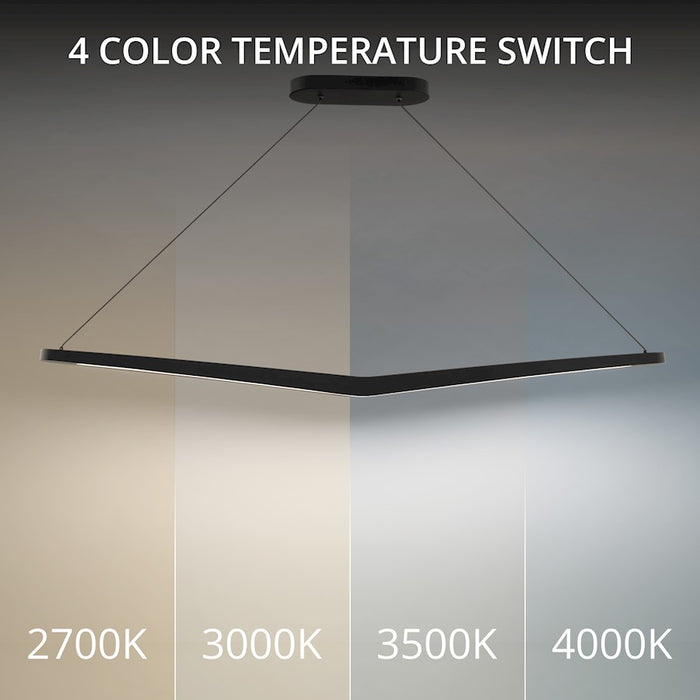 dweLED Alleron 46" LED Linear Pendant 2700K, Black