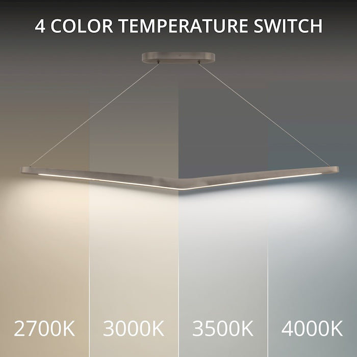 dweLED Alleron 46" LED Linear Pendant 2700K, Brushed Nickel