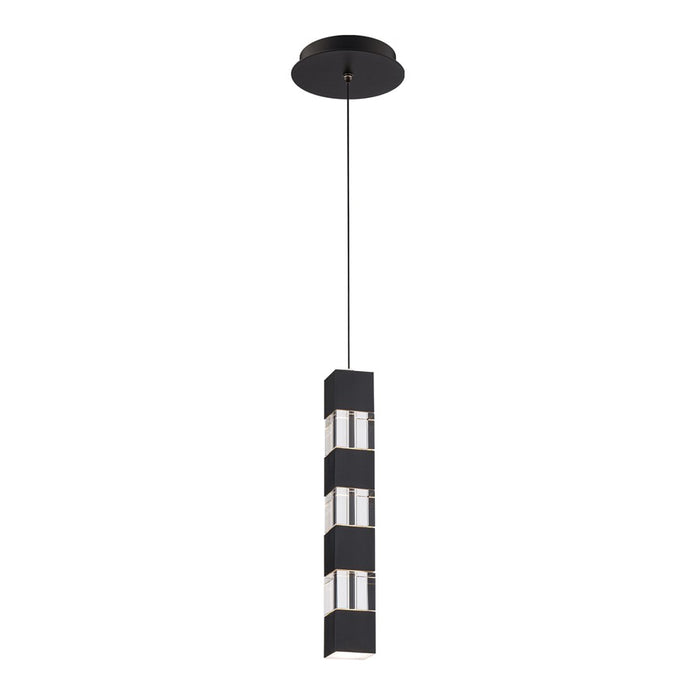 dweLED Super Star 1 Light 2" Mini-Pendant/2700K, Black/Clear