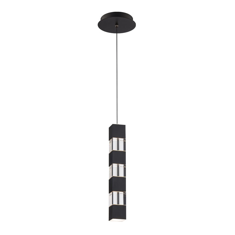 dweLED Super Star 1 Light 2" Mini-Pendant/3000K, Black/Clear