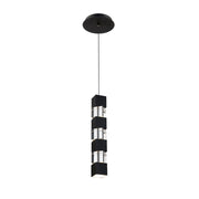 dweLED Super Star 1 Light 2" Mini-Pendant/3500K, Black/Clear - PD-15514-35-BK