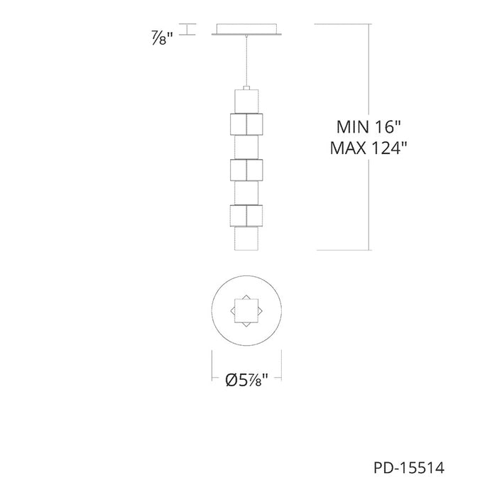 dweLED Super Star 1 Light 2" Mini-Pendant/3500K, Black/Clear