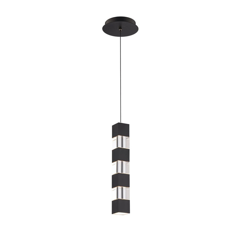 dweLED Super Star 1 Light 2" Mini-Pendant/4000K, Black/Clear