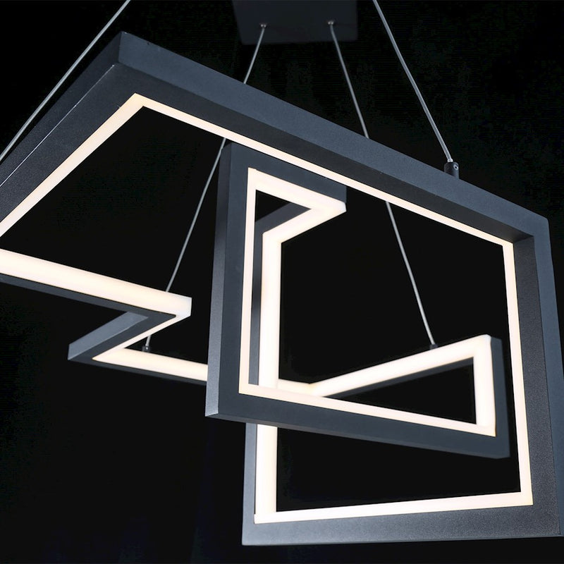 dweLED Minecraft 23" LED 1 Light Pendant 3000K, Black/White