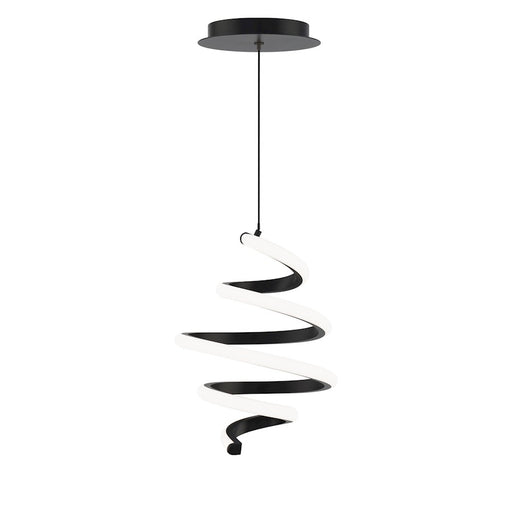 dweLED Whirl 8" LED Pendant 2700K, Black - PD-19408-27-BK