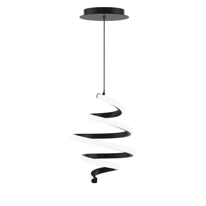 dweLED Whirl 8" LED Pendant 2700K, Black - PD-19408-27-BK