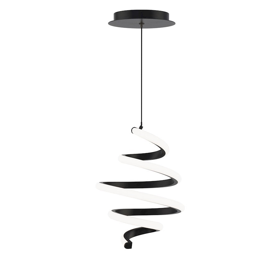 dweLED Whirl 8" LED Pendant 3000K, Black - PD-19408-30-BK