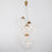 dweLED Bistro LED 4 Light Chandelier 3000K, Aged Brass/Clear