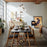 dweLED Bistro LED 4 Light Chandelier 3000K, Aged Brass/Clear