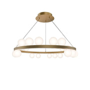 dweLED Carousel 21Lt 28" Chandelier/3000K, Brass/Frosted - PD-21528-30-AB