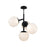 dweLED Quatrro 4 Light 27" Pendant/2700K, Black/Frosted - PD-23527-27-BK