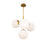 dweLED Quatrro 4 Light 27" Pendant/3500K, Aged Brass/Frosted