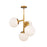 dweLED Quatrro 4 Light 27" Pendant/4000K, Aged Brass/Frosted