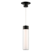 WAC Twist-N-Lite 1Lt LED Cylinder Pendant, Black/Clear/White - PD-240212-CS-BK