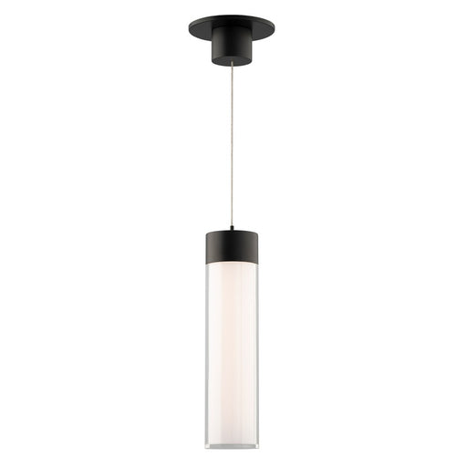 WAC Twist-N-Lite 1Lt LED Cylinder Pendant, Black/Clear/White - PD-240212-CS-BK