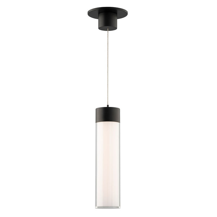 WAC Twist-N-Lite 1Lt LED Cylinder Pendant, Black/Clear/White - PD-240212-CS-BK