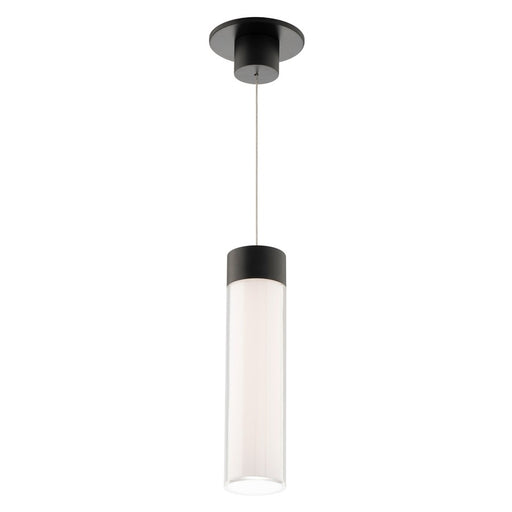 WAC Twist-N-Lite 1Lt LED Cylinder Pendant, Black/Clear/White