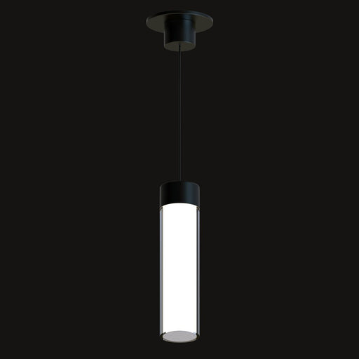 WAC Twist-N-Lite 1Lt LED Cylinder Pendant, Black/Clear/White