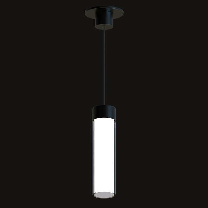 WAC Twist-N-Lite 1Lt LED Cylinder Pendant, Black/Clear/White