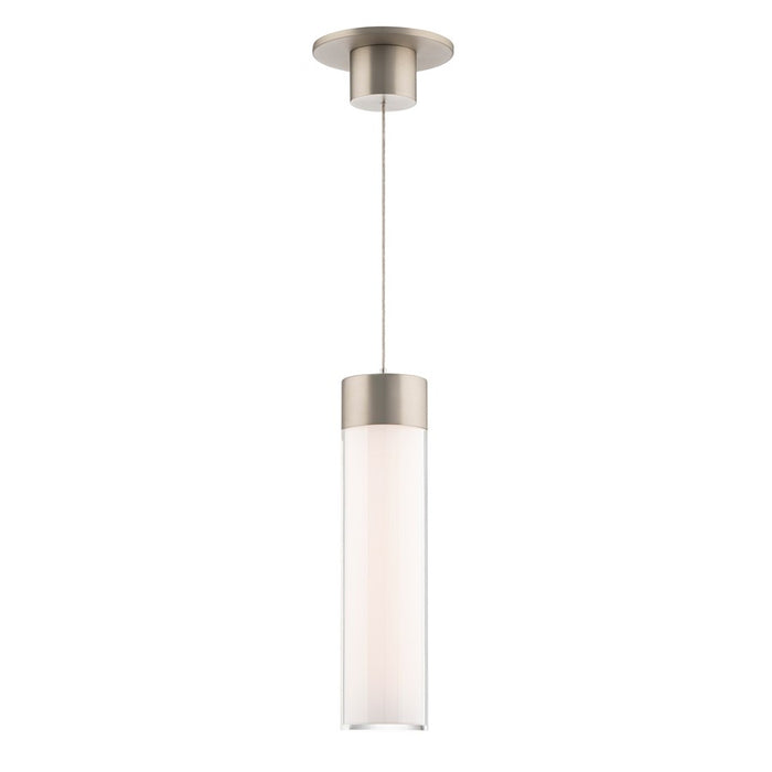 WAC Twist-N-Lite 1Lt LED Cylinder Pendant, Nickel/Clear/White - PD-240212-CS-BN