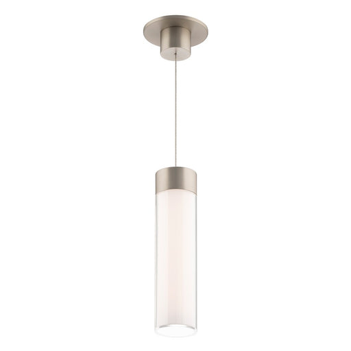 WAC Twist-N-Lite 1Lt LED Cylinder Pendant, Nickel/Clear/White