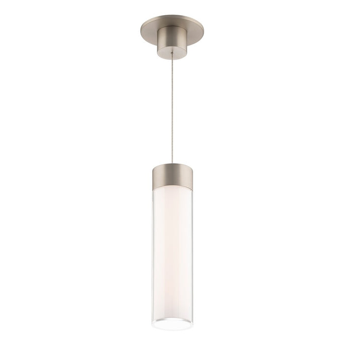 WAC Twist-N-Lite 1Lt LED Cylinder Pendant, Nickel/Clear/White