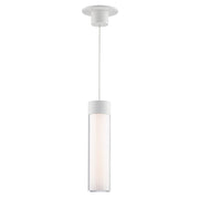 WAC Twist-N-Lite 1Lt LED Cylinder Pendant, White/Clear/White - PD-240212-CS-WT